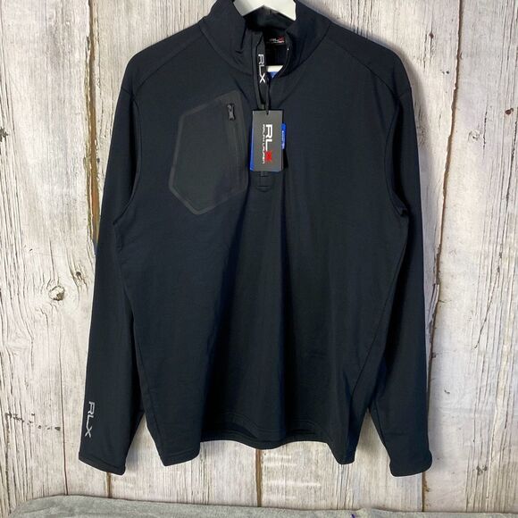 Ralph Lauren RLX Performance Quarter-Zip Pullover Black NWT Size M  D - Picture 1 of 12
